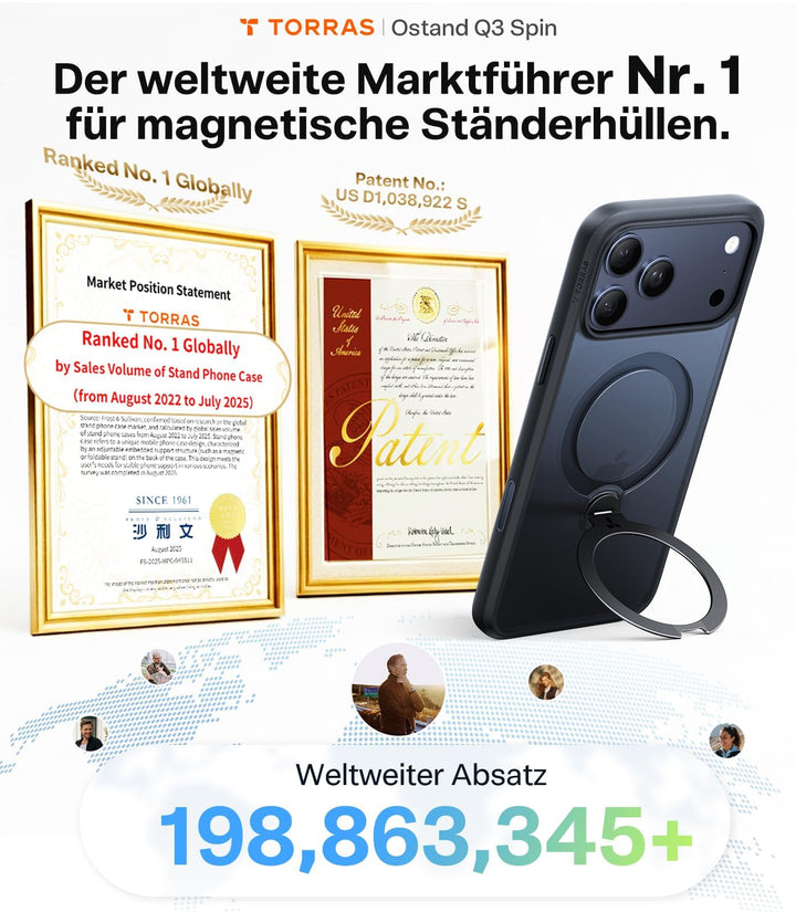 iPhone 17 Pro Hülle mit 360° MagSafe-Ständer stoßfest Schwarz - Bild 2