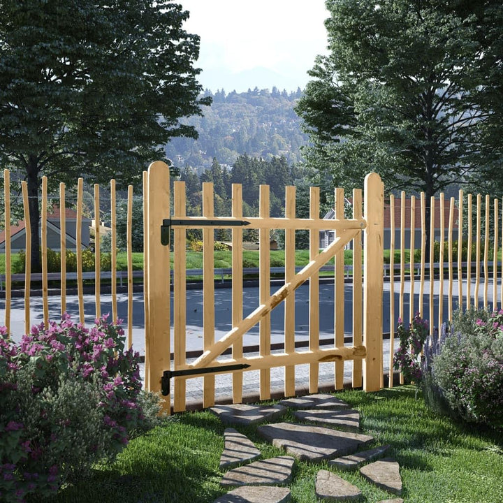 Zauntor Haselnussholz 100x100 cm Staketenzaun Garten - Bild 2