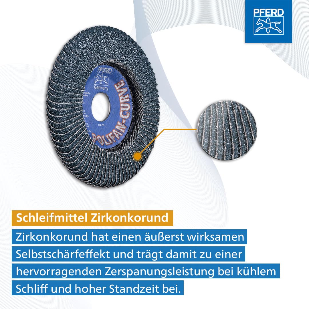 Fächerscheibe Kehlnaht Zirkonkorund Ø125mm Z40 2er-Set - Bild 7