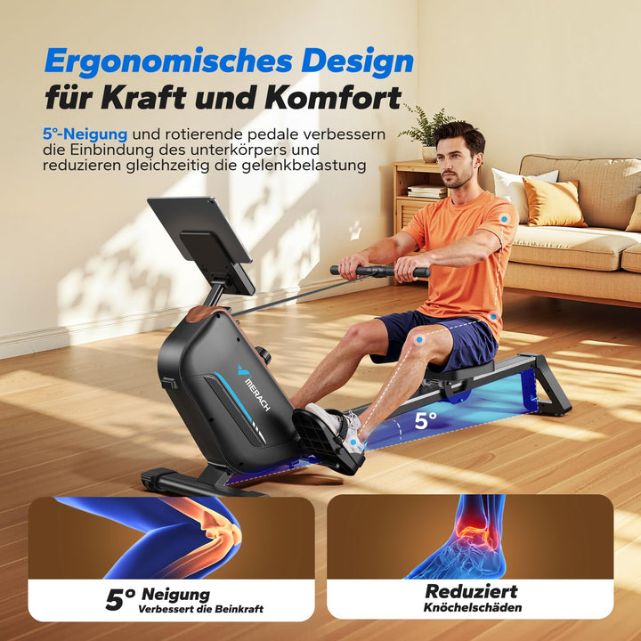 Magnetisches Rudergerät 16 Stufen 130cm Schiene klappbar fuer Zuhause - Bild 5