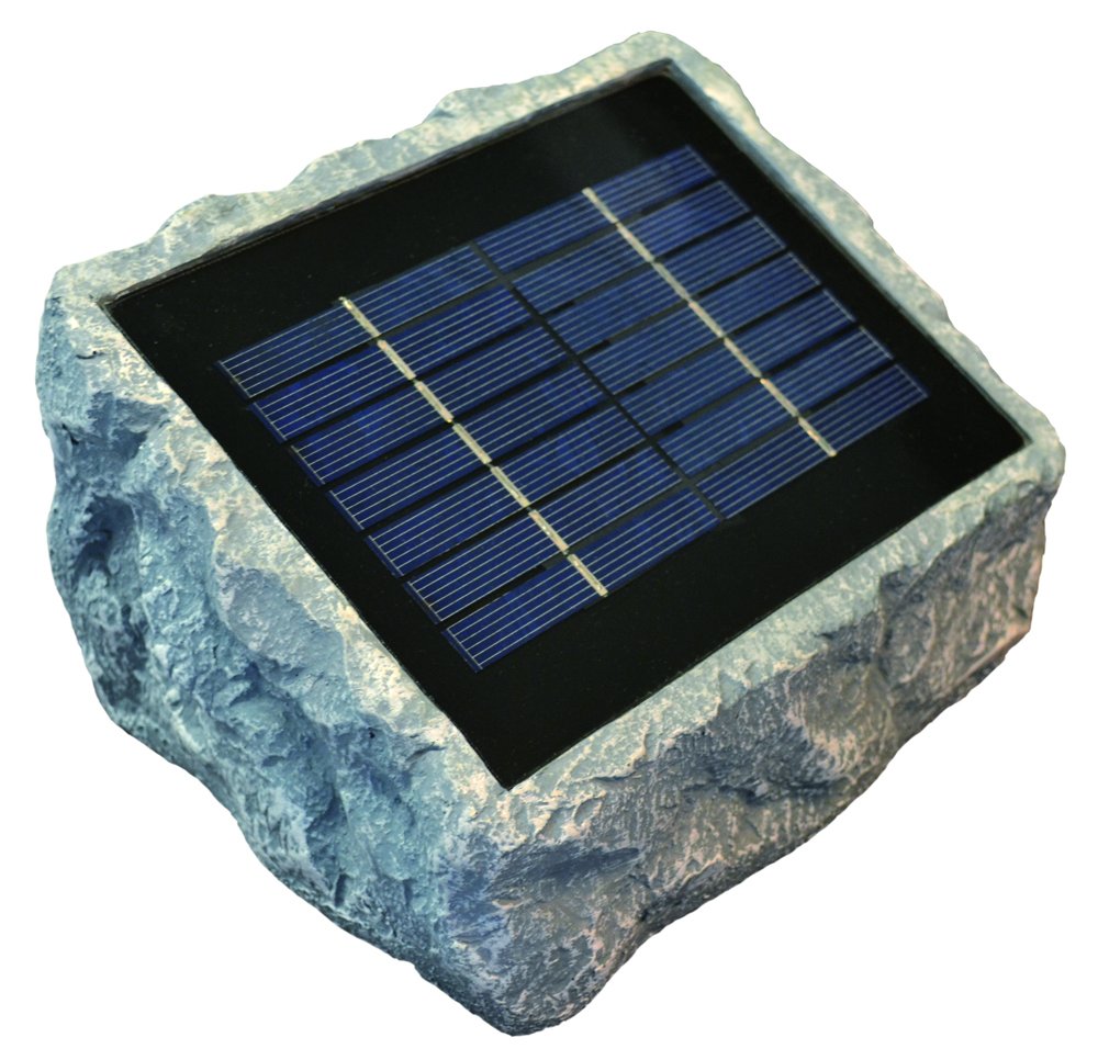 Solar Teichpumpe mit Akku und LED Steindesign Polyresin 2W - Bild 4