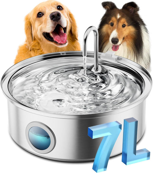 Trinkbrunnen Hund Katze 7L Edelstahl mit LED-Anzeige leise