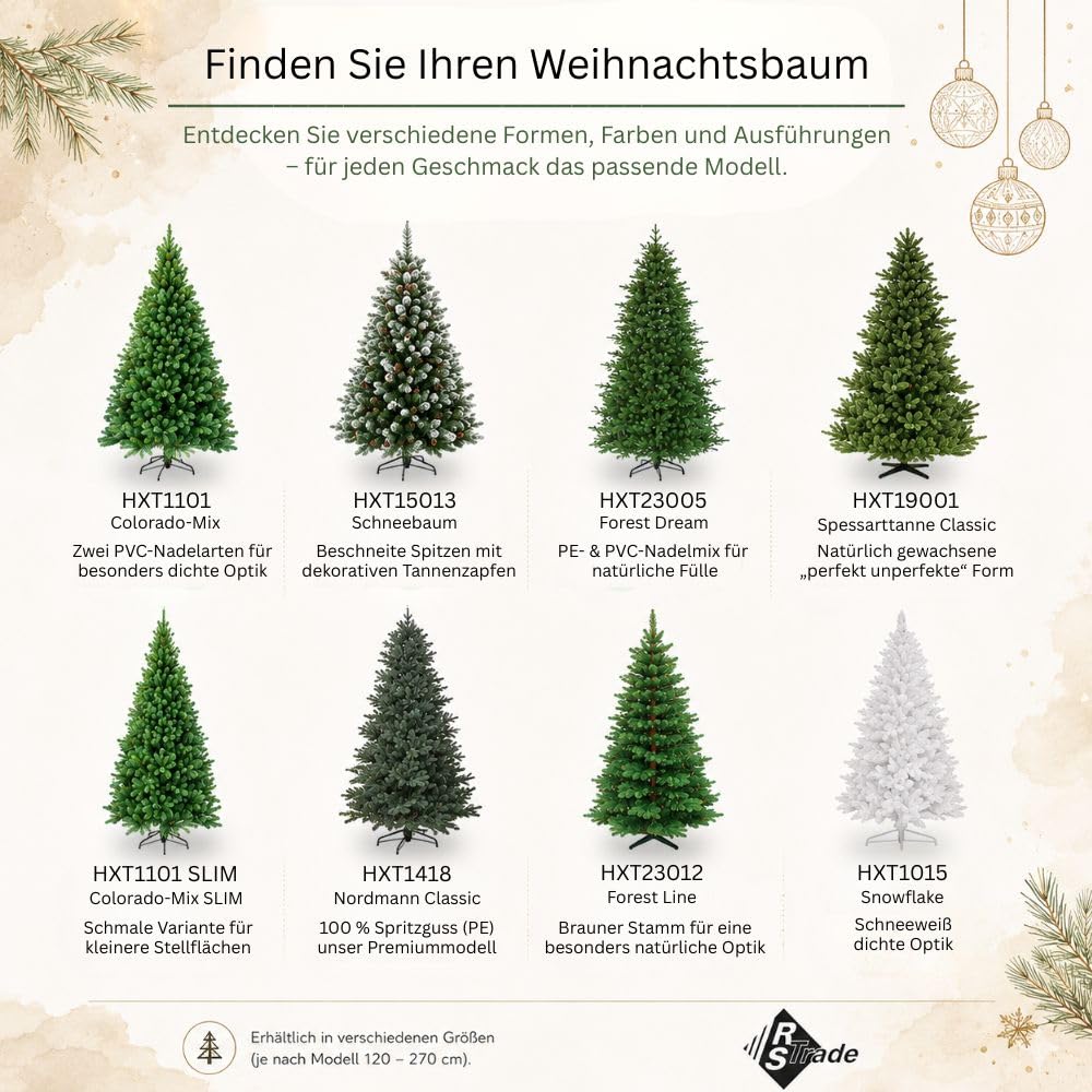 Künstlicher Weihnachtsbaum 150 cm PVC mit Metallständer 872 Spitzen - Bild 9