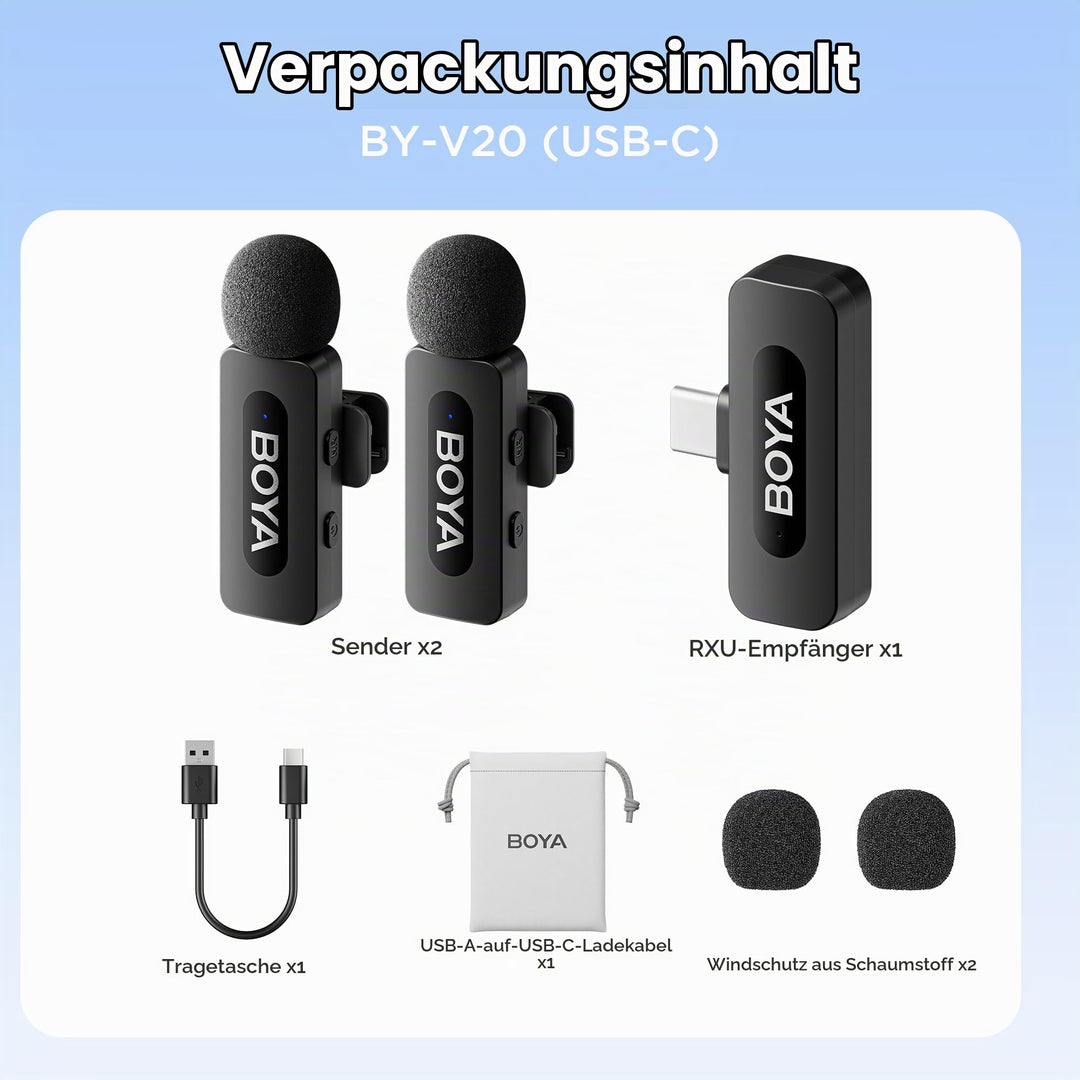 Kabelloses Ansteckmikrofon USB-C mit Rauschunterdrückung für Smartphone - Bild 7