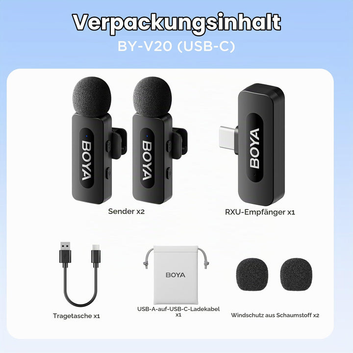 Kabelloses Ansteckmikrofon USB-C mit Rauschunterdrückung für Smartphone - Bild 7