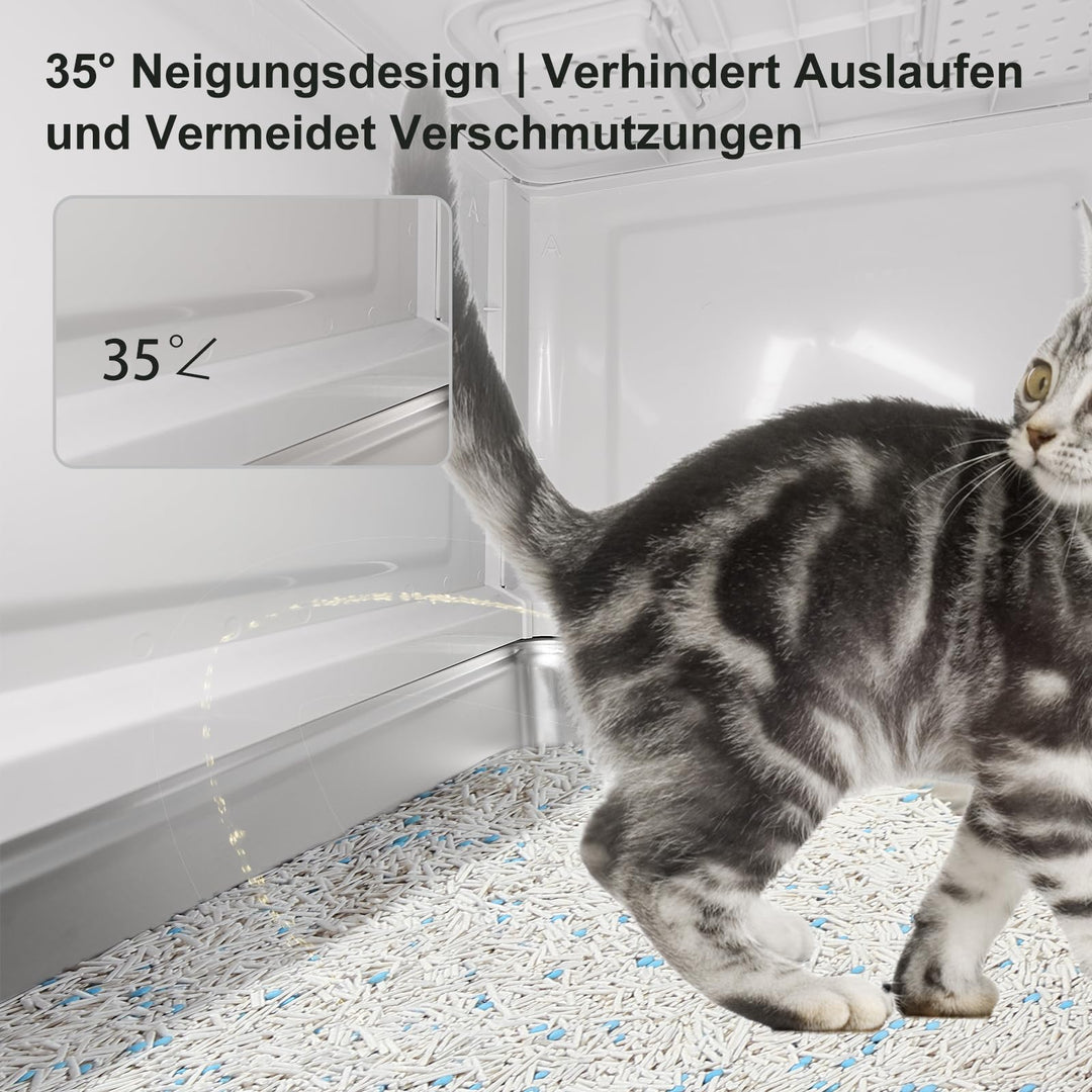 Geschlossene Katzentoilette Edelstahl XL mit Schublade und Matte - Bild 5