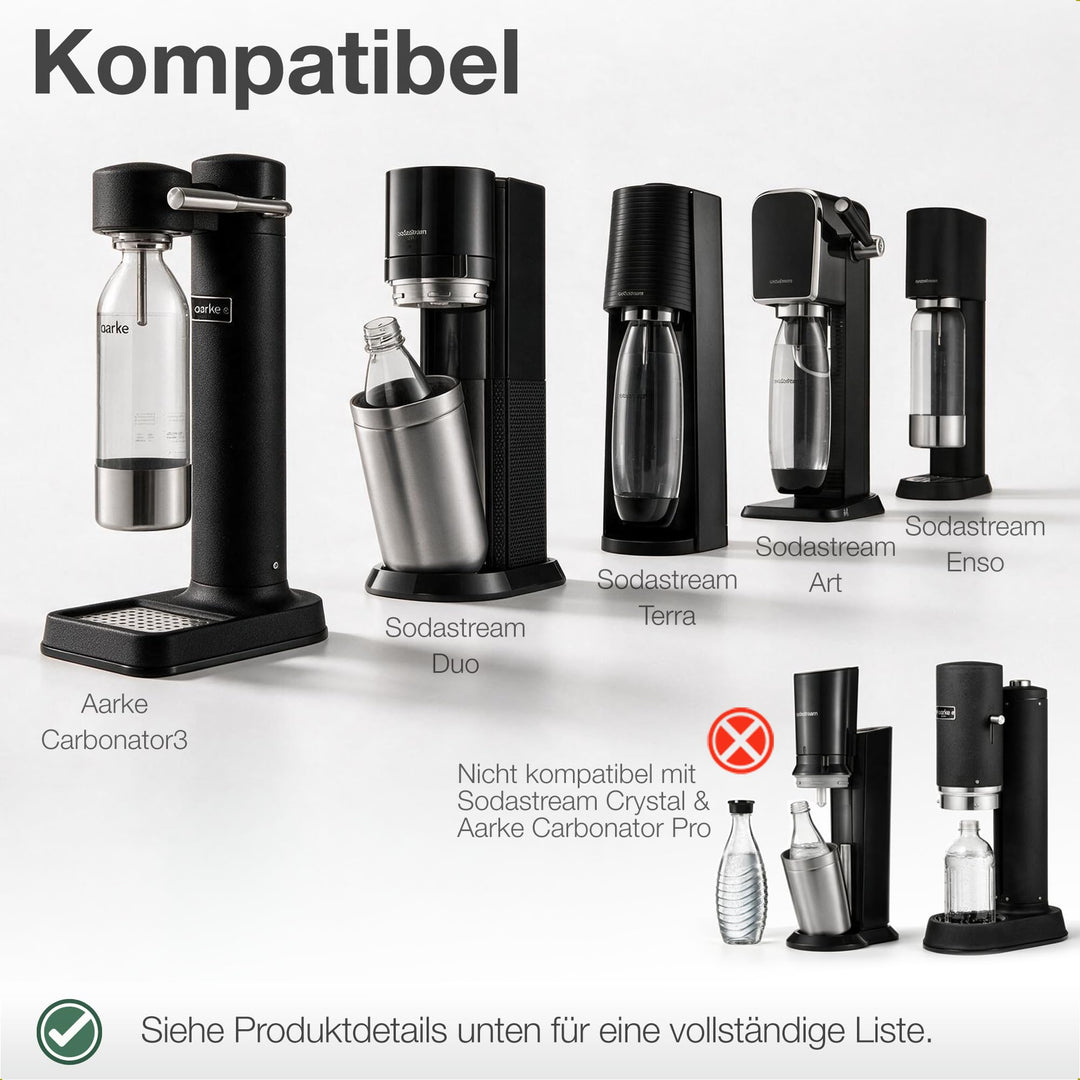 Edelstahlflasche 1L für SodaStream Duo, Terra, Aarke Carbonator 3 - Bild 3