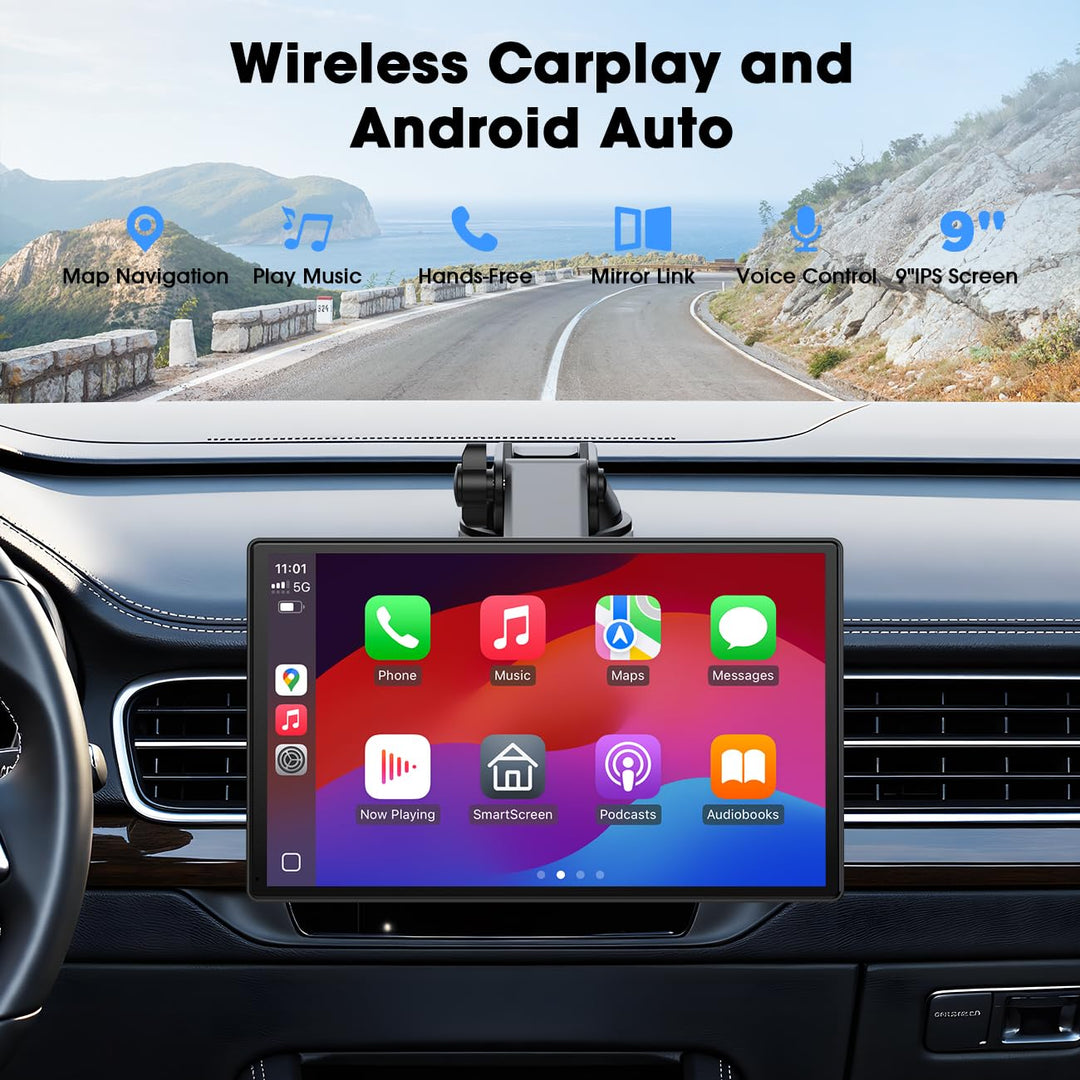 Tragbares CarPlay Display 9 Zoll Touchscreen mit Android Auto &amp; Bluetooth - Bild 2