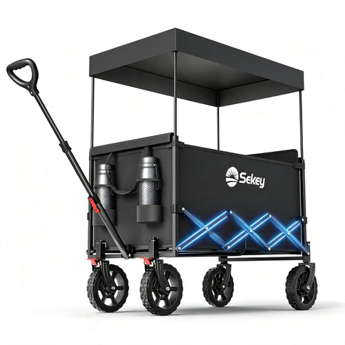 Bollerwagen faltbar XXL 150L 150kg mit Dach und Bremse