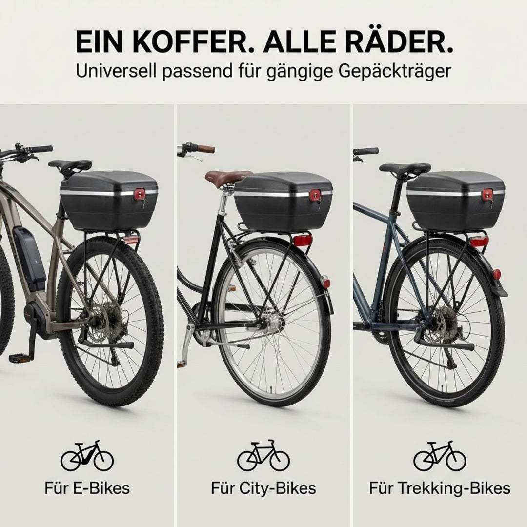 Fahrradkoffer Gepäckträger 14L abschliessbar wasserdicht Hartschale - Bild 5
