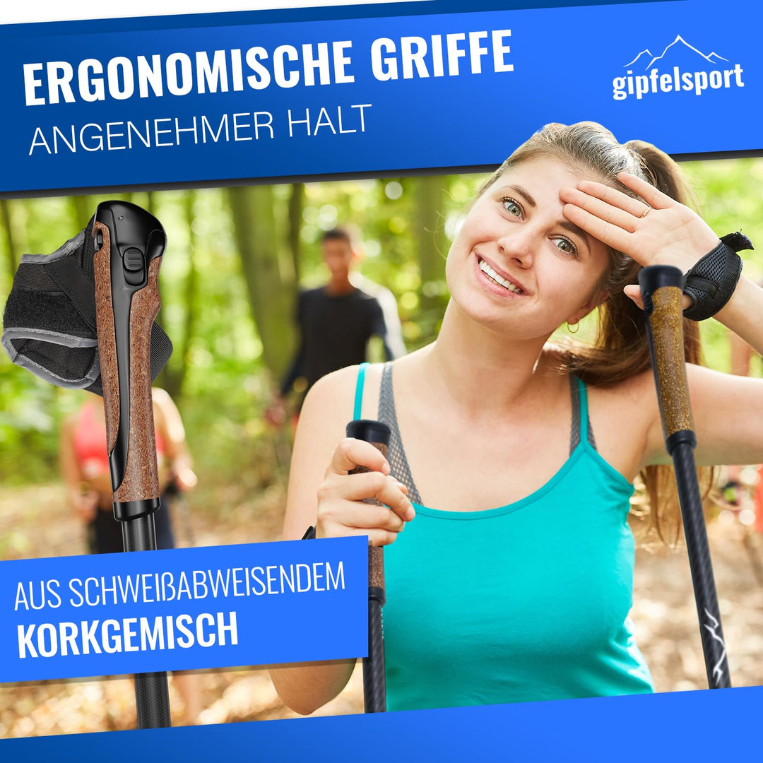 Nordic Walking Stöcke Carbon Teleskop verstellbar 77–120 cm - Bild 5