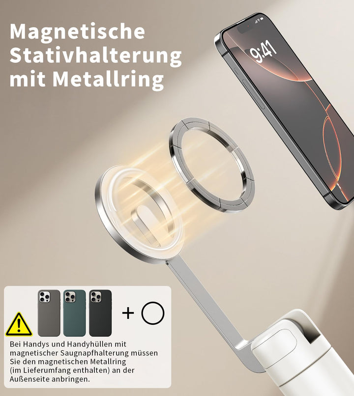 Selfie Stick Stativ MagSafe magnetisch 173 cm Aluminium faltbar - Bild 2
