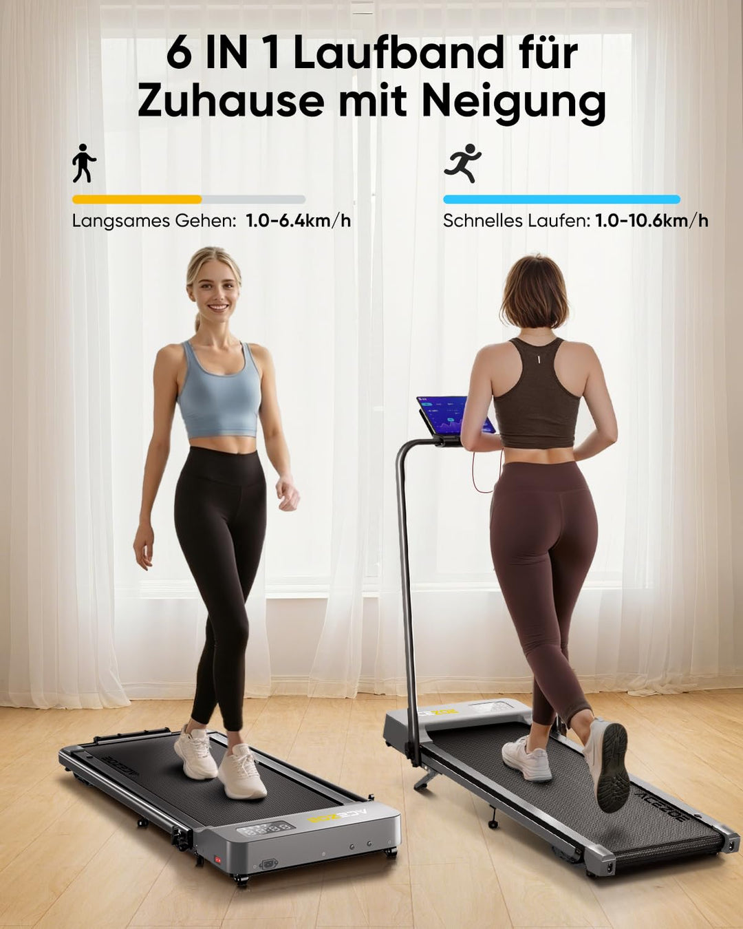 Laufband klappbar mit Steigung 10% 6-in-1 bis 135 kg - Bild 2