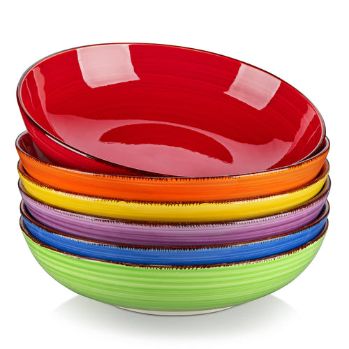 Suppenschalen Steingut 6er Set 21,6 cm bunt glasiert