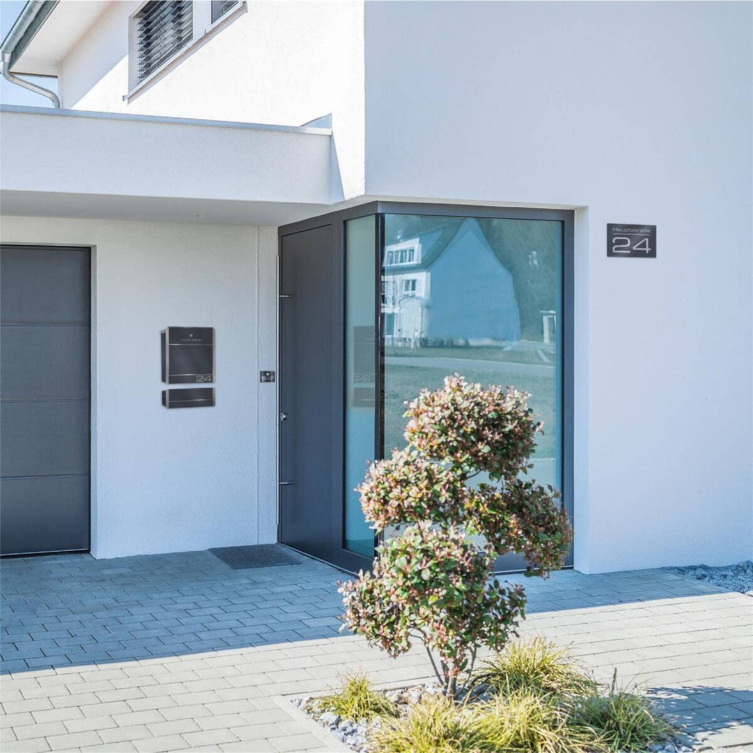 Hausnummernschild mit Gravur Anthrazit-Grau 250x175 mm individuell - Bild 9