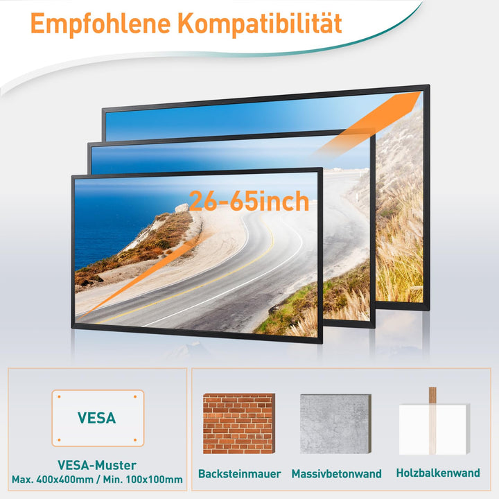 TV Wandhalterung 950mm langer Arm schwenkbar für 26-65 Zoll - Bild 7
