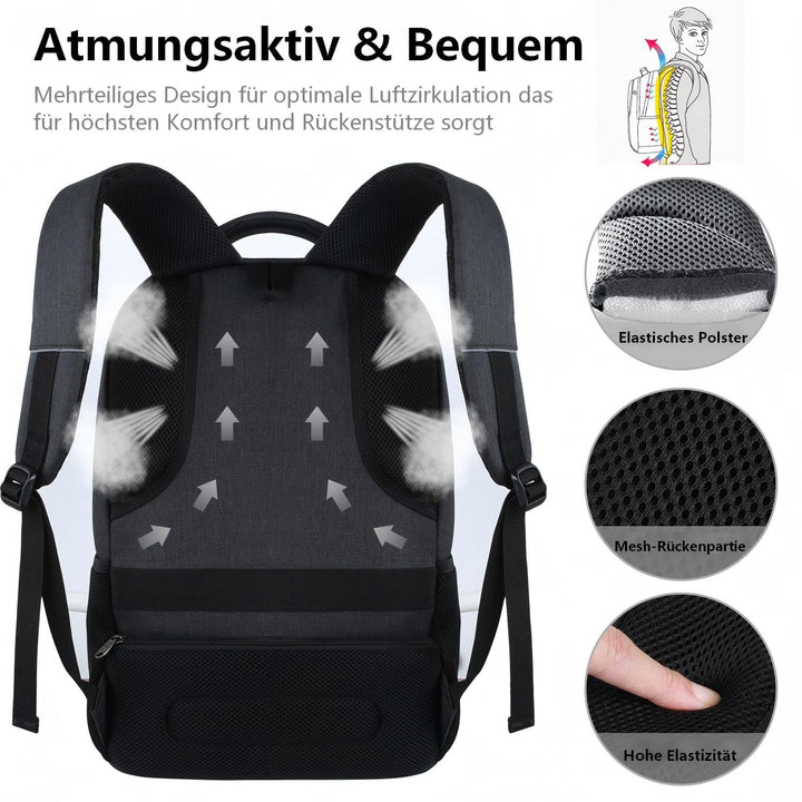 Laptop Rucksack 20 Zoll wasserabweisend 17" Fach 20+ Taschen Reise - Bild 5
