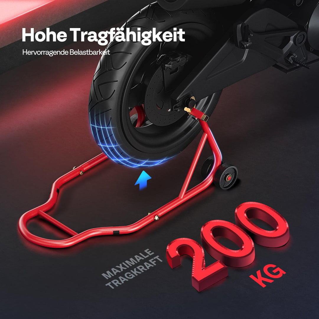 Motorradheber Hinterrad Stahl bis 200 kg mit 4 Rollen - Bild 3