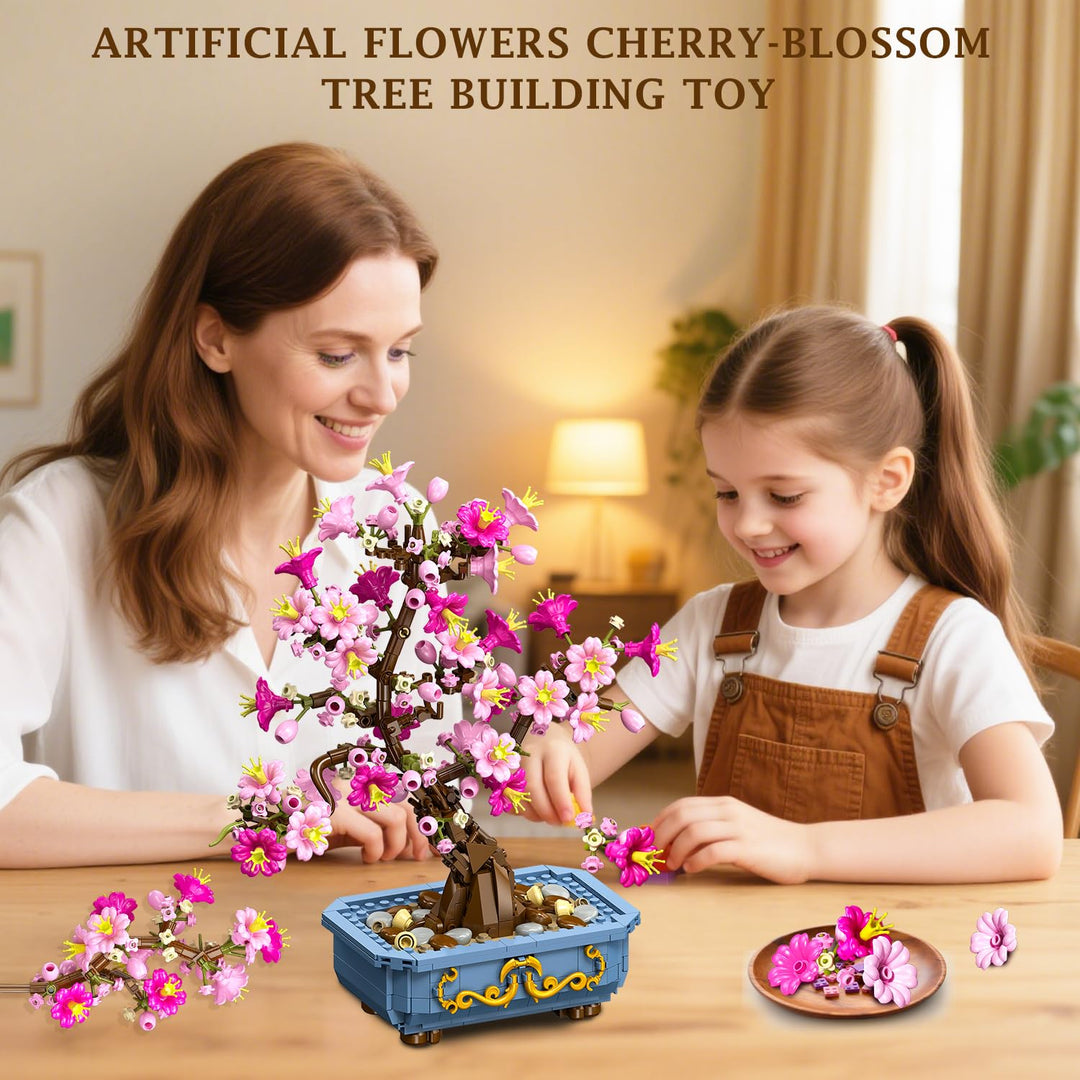 Kirschblüten-Bonsai Bauset 2-in-1 Klemmbaustein Frühlingsdeko - Bild 3