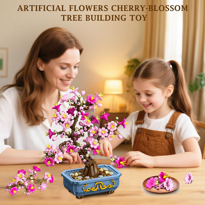 Kirschblüten-Bonsai Bauset 2-in-1 Klemmbaustein Frühlingsdeko - Bild 3
