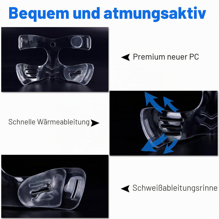 Nasenschutz Sport Polycarbonat Erwachsene Gr. L für Basketball Fussball - Bild 5