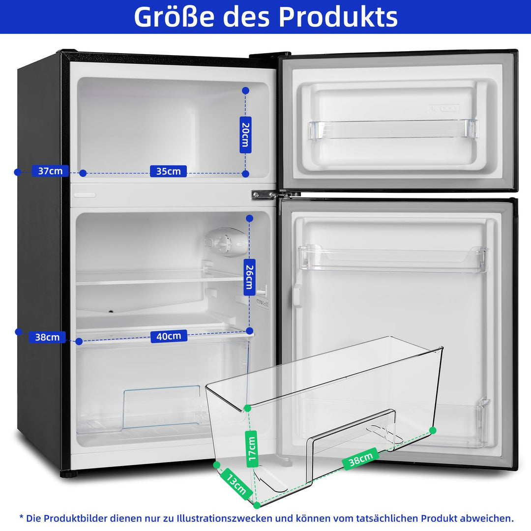 Kühl-Gefrier-Kombination 86 L Gefrierfach oben Mini-Kühlschrank schwarz - Bild 2