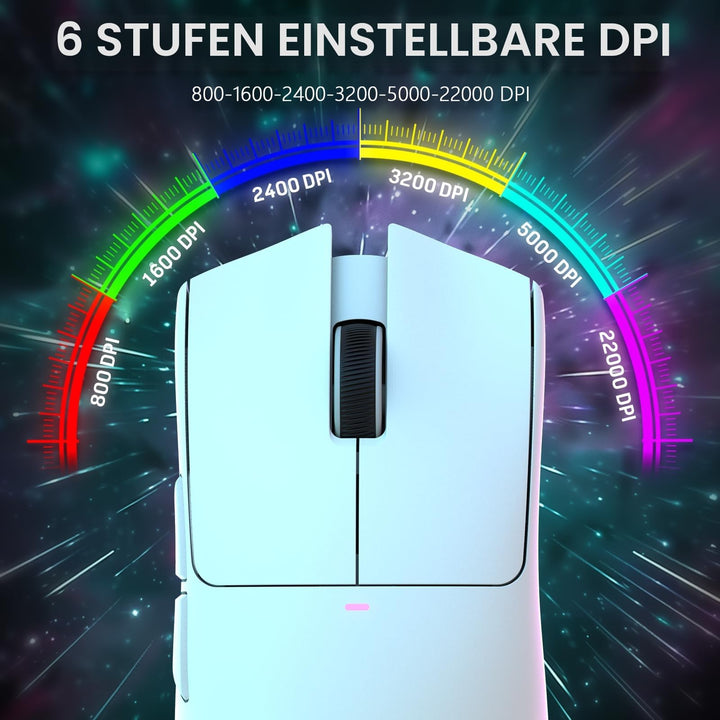 Gaming-Maus kabellos Tri-Mode 59g ultraleicht mit RGB-Ladestation - Bild 9