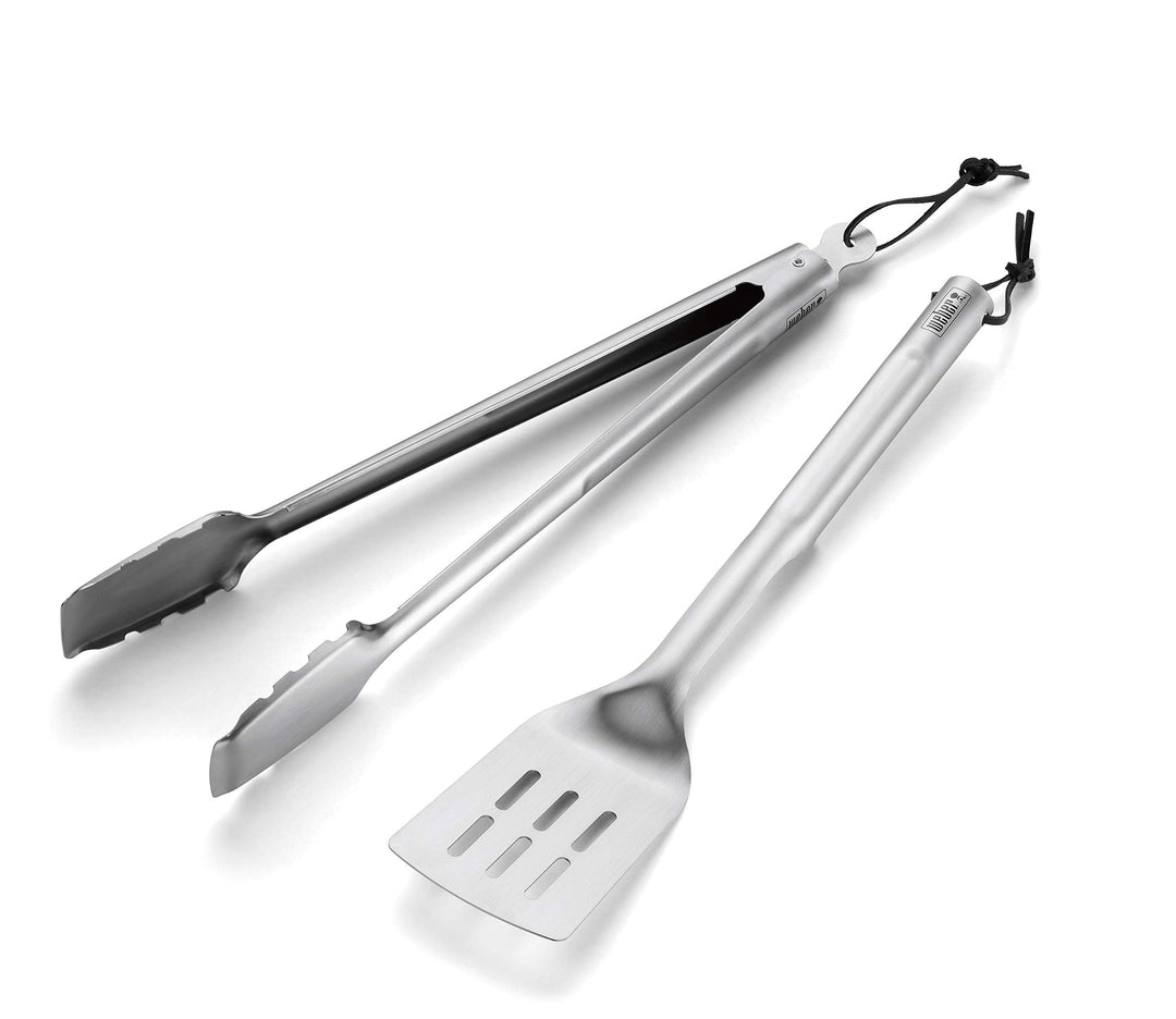 Grillbesteck-Set Edelstahl 2-teilig Zange und Wender spülmaschinenfest