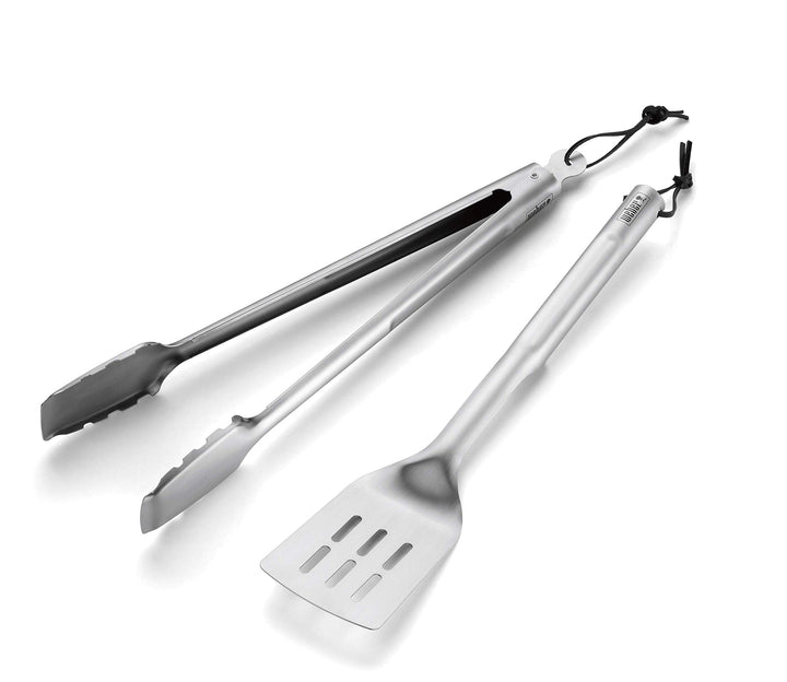 Grillbesteck-Set Edelstahl 2-teilig Zange und Wender spülmaschinenfest