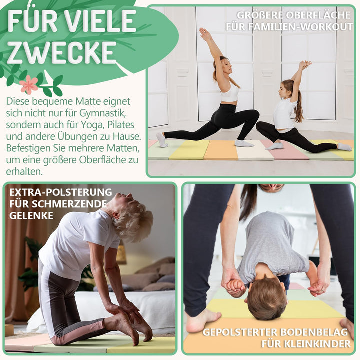 Turnmatte klappbar 5-Panel 195x75x2,8cm für Kinder und Fitness - Bild 6