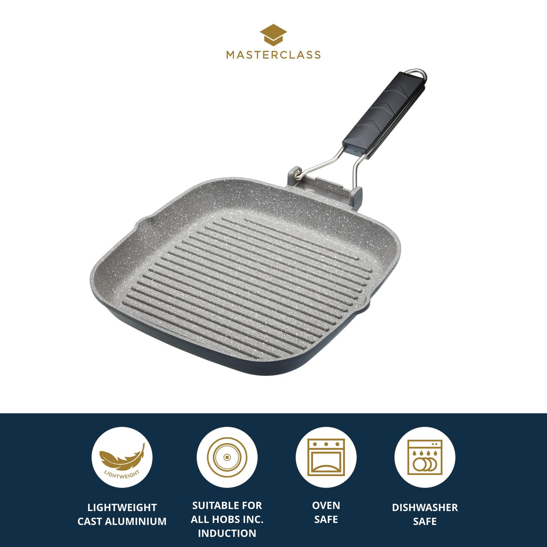 Antihaft-Grillpfanne mit Klappgriff induktionsgeeignet 24 cm - Bild 3