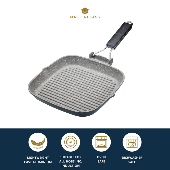 Antihaft-Grillpfanne mit Klappgriff induktionsgeeignet 24 cm - Bild 3