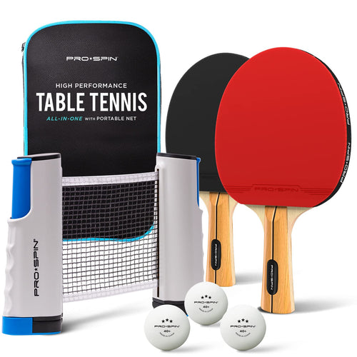 Tischtennis Set 2 Spieler mit Netz, Schläger & 3-Stern-Bälle