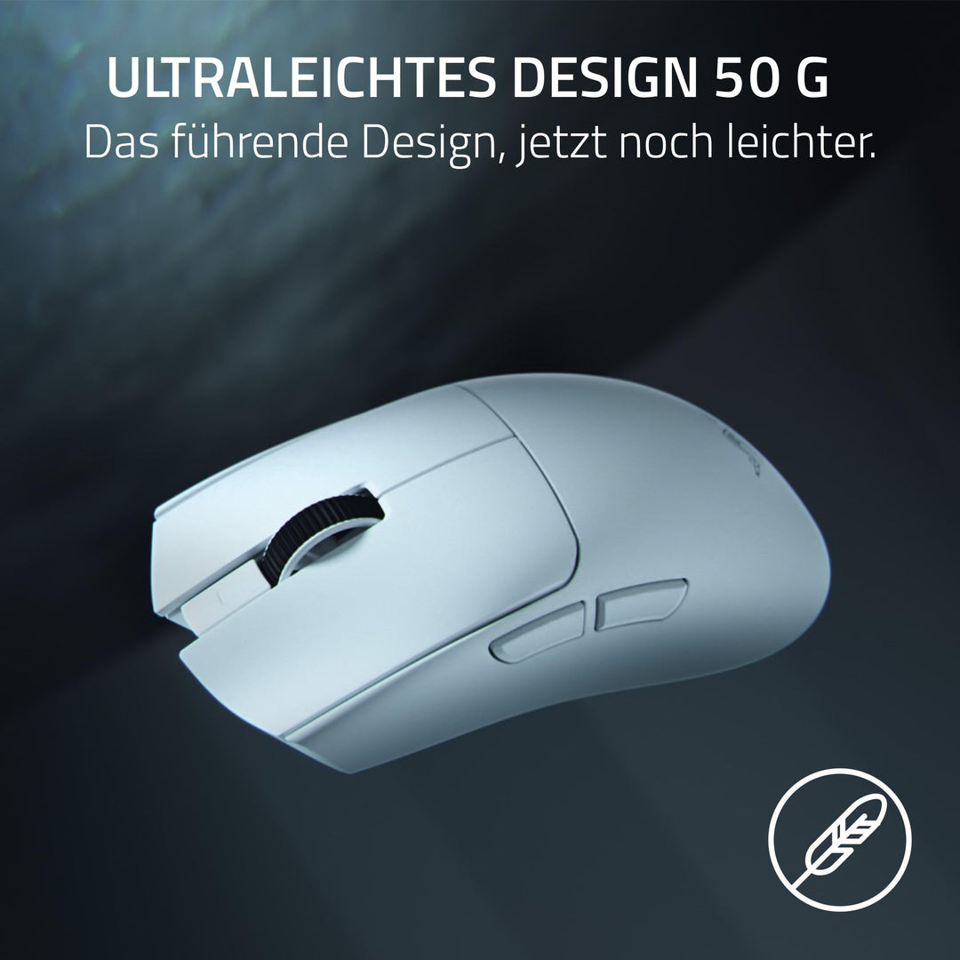 Gaming-Maus kabellos ultraleicht 50g 8kHz 50K Sensor weiss - Bild 4