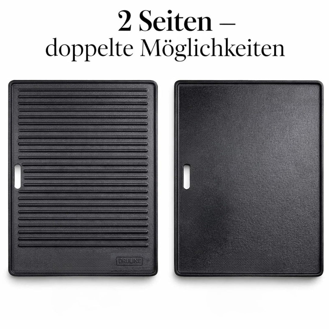 Gusseisen-Wendeplatte 2-in-1 geriffelt &amp; glatt 40x30 cm Gasgrill - Bild 7