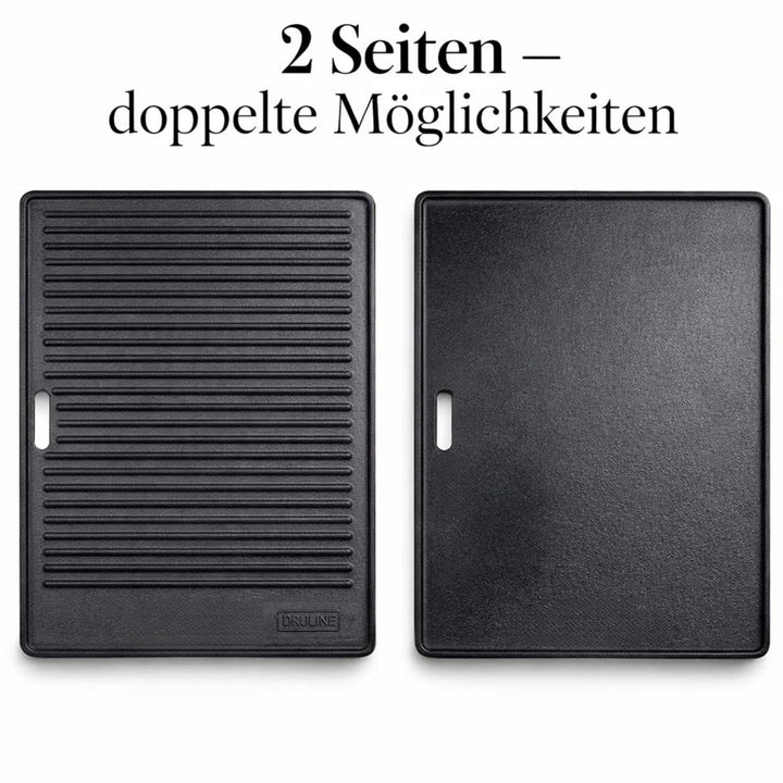 Gusseisen-Wendeplatte 2-in-1 geriffelt &amp; glatt 40x30 cm Gasgrill - Bild 7