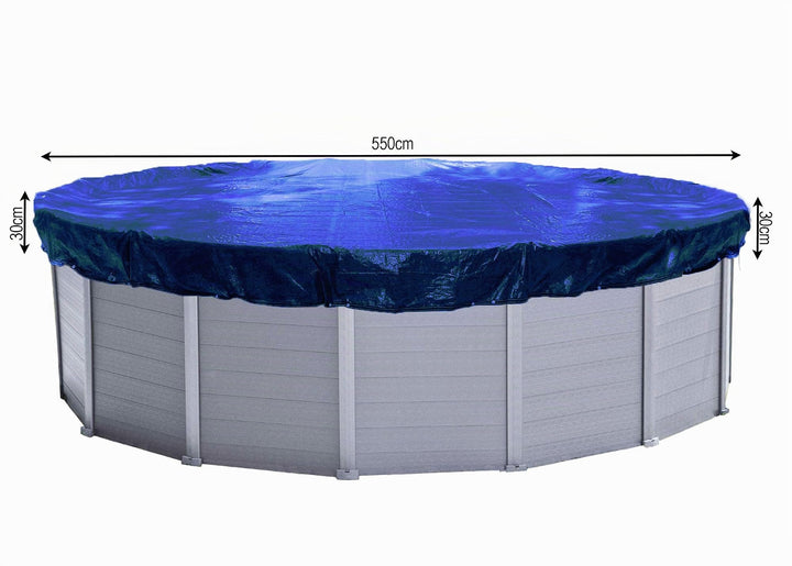 Poolabdeckplane Rund Ø 610 cm für Pools 500–550 cm PE 200 g/m² - Bild 7