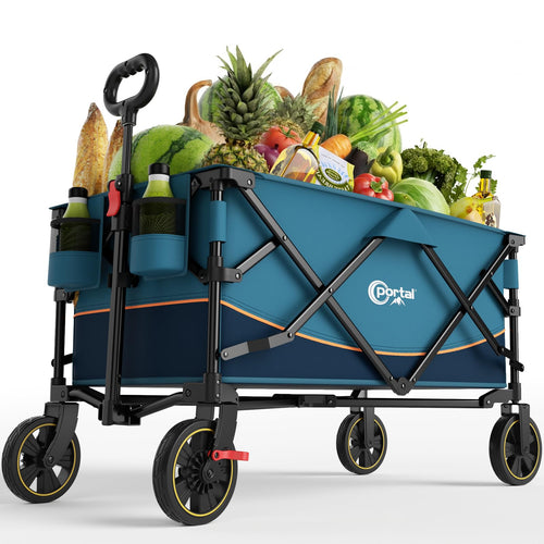 Bollerwagen faltbar XXL 120 kg Camping Strand Einkauf Blau