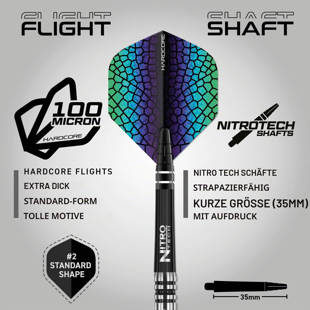 Steel Darts 95% Wolfram mit Flights und Schäften, 20g/22g/24g - Bild 3