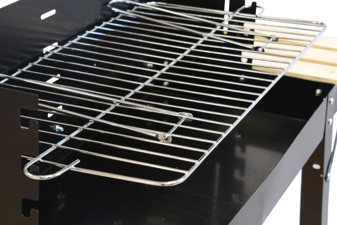 Holzkohlegrill mit Rollen Stahl 50x25cm Grillrost schwarz - Bild 4