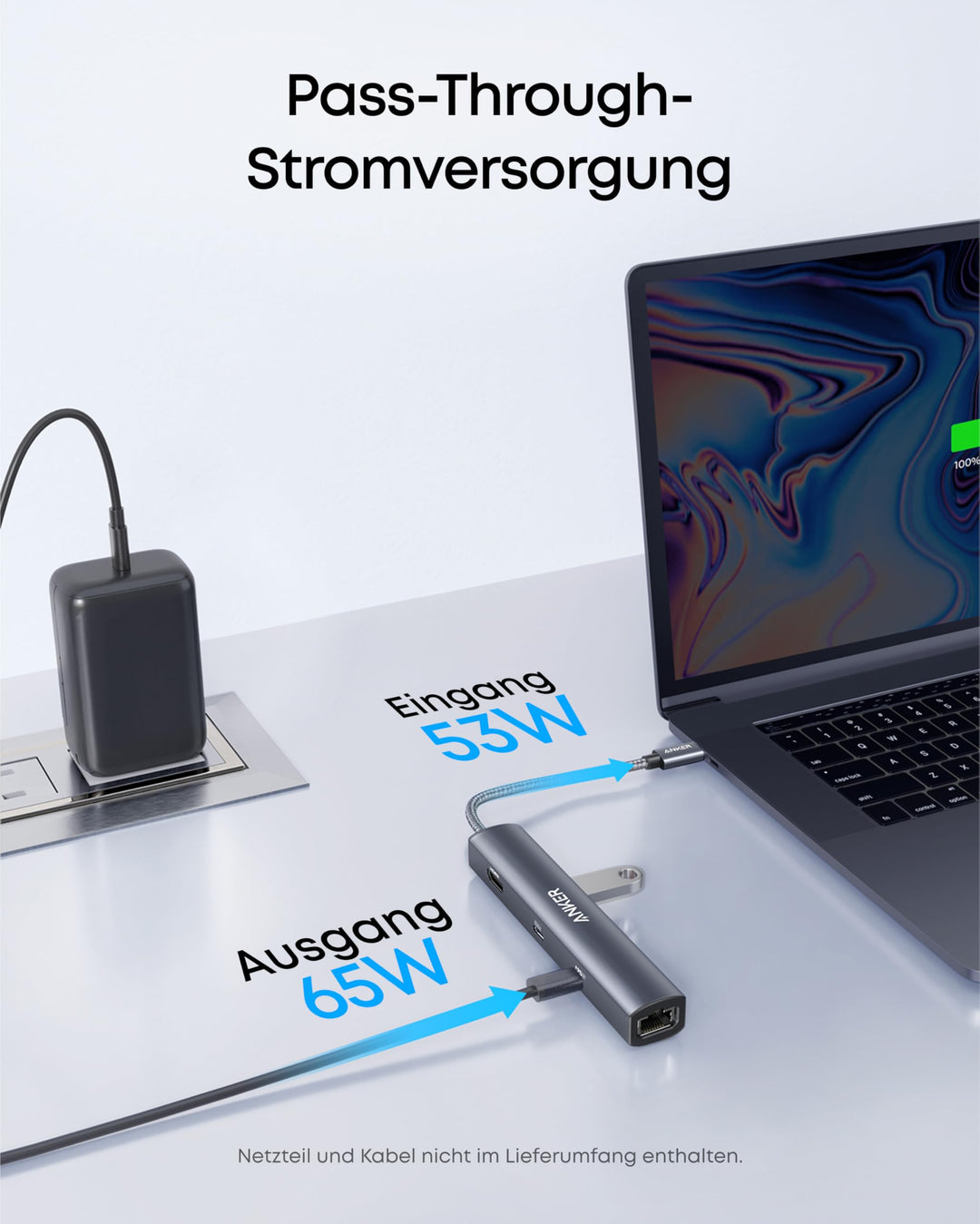 USB-C Hub 6-in-1 mit HDMI 4K, Ethernet 1 Gbps und Power Delivery