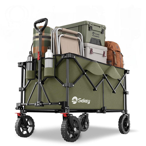 Bollerwagen faltbar 200L 200kg Geländereifen olivgrün XXL