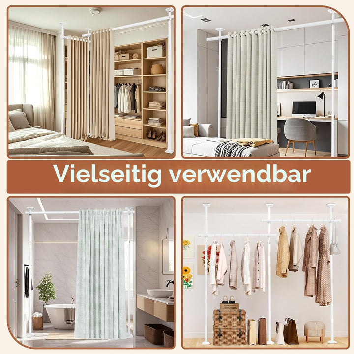 Raumteiler Gardinenstange freistehend höhenverstellbar 227–312 cm - Bild 7