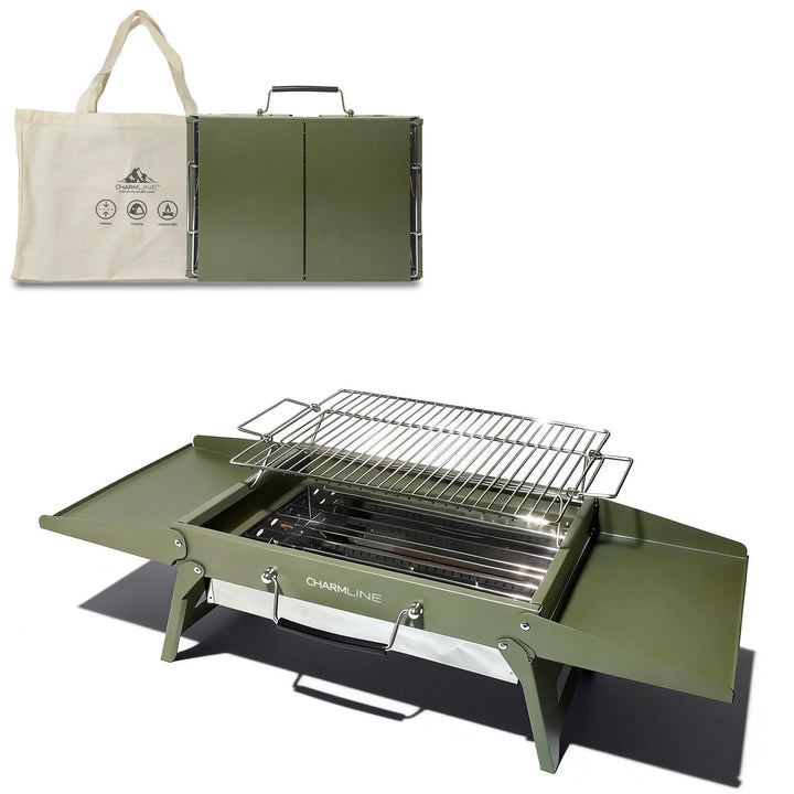 Klappbarer Holzkohlegrill 39x27 cm für Camping Balkon Picknick