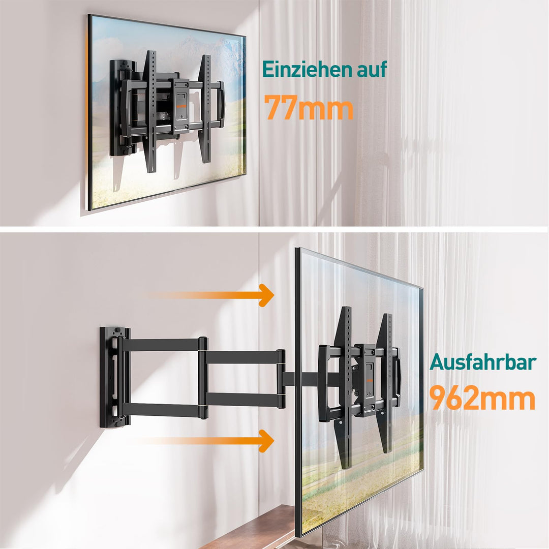 TV Wandhalterung schwenkbar 962mm Arm für 42-75 Zoll Fernseher - Bild 3