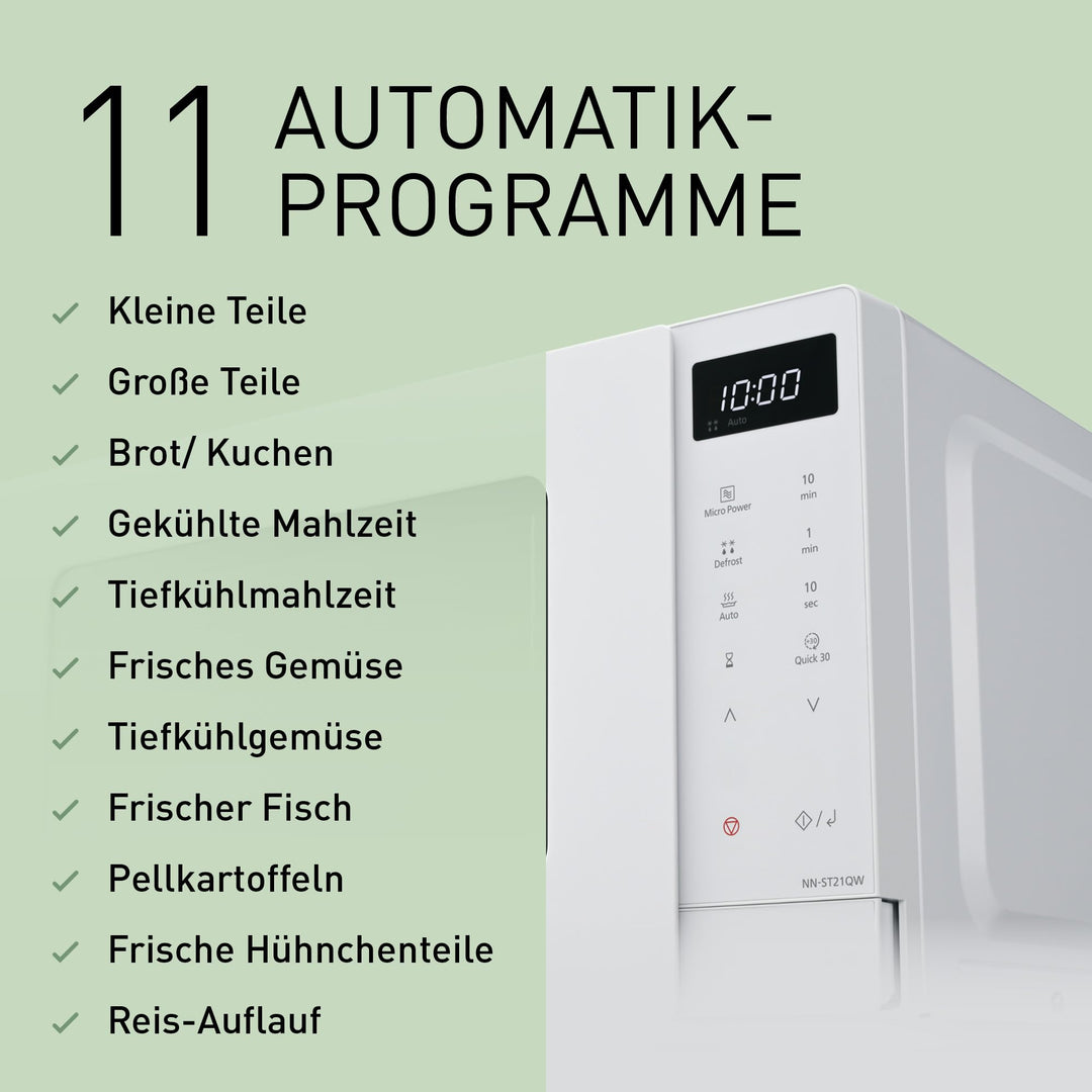 Mikrowelle 20L Solo 800W mit 11 Automatikprogrammen, Weiss - Bild 6