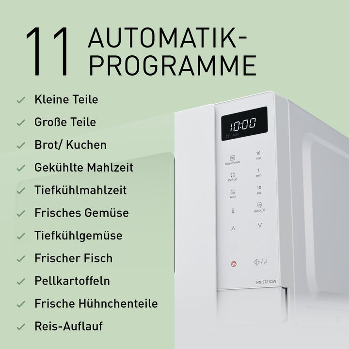 Mikrowelle 20L Solo 800W mit 11 Automatikprogrammen, Weiss - Bild 6