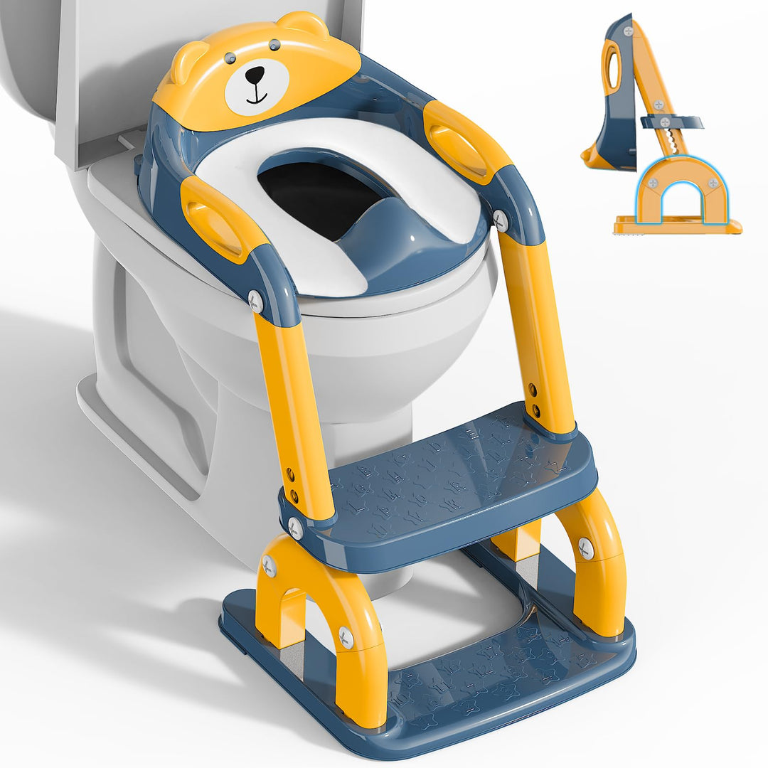 Toilettensitz Kinder mit Treppe 2-in-1 klappbar für Kleinkinder