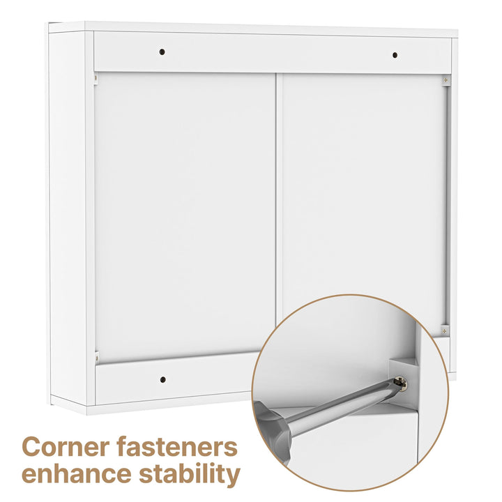 Spiegelschrank Bad Weiss 3 Spiegeltüren 70,5x15x60,5 cm Hängeschrank - Bild 7