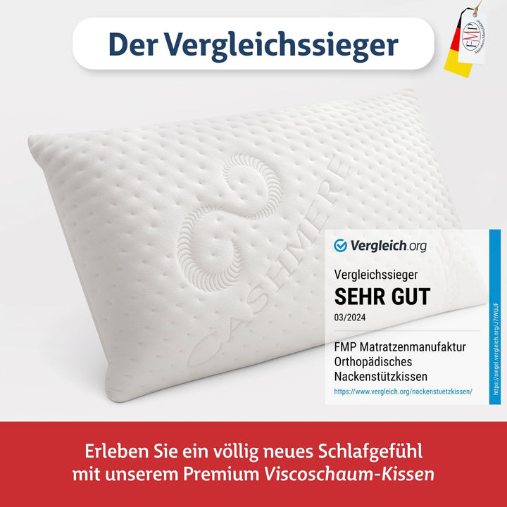 Nackenstützkissen Viscoelastisch Memory Foam 70x36 cm für Rücken- und Seitenschläfer - Bild 2